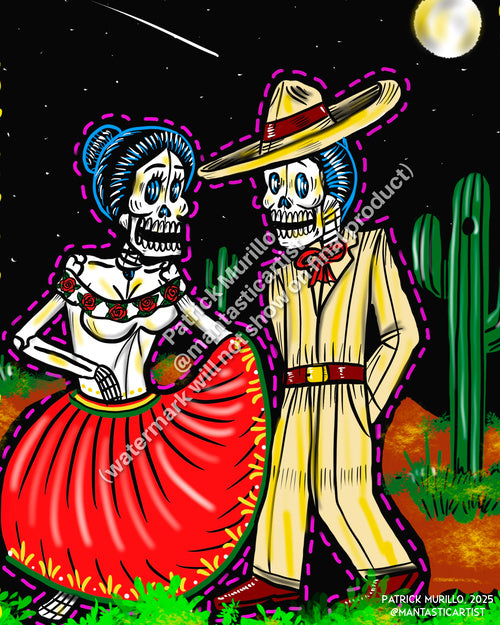 Muertos Art Print - Noche de Amor
