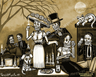 Muertos Art Print - Sepia Muertos Soirée