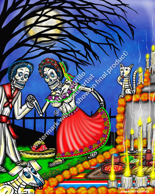 Muertos Art Print - Baile de la luna