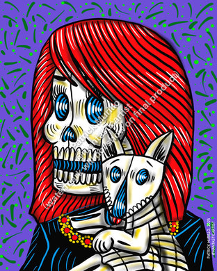 Muertos Art Print - Chica con Chihuahua