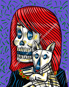 Muertos Art Print - Chica con Chihuahua