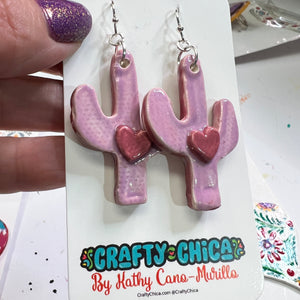 Ceramic Cactus Earrings
