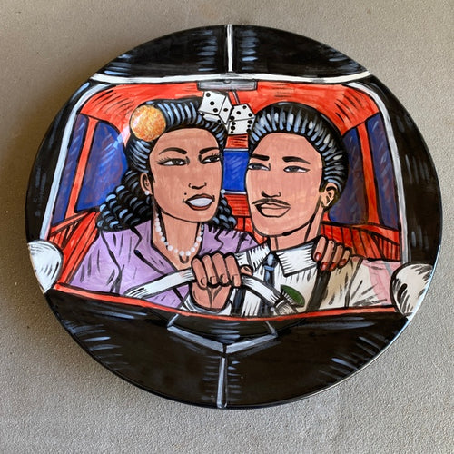 Los Novios handpainted plate