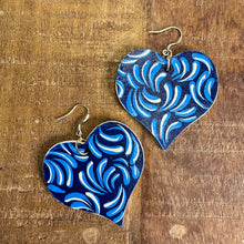 Talavera Azul Heart Earrings