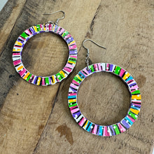 Painted Hoop Earrings: Estrella (Small)