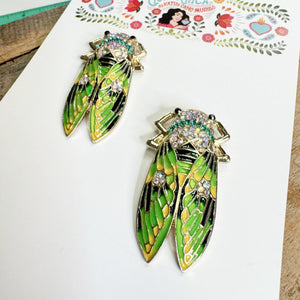 Crystal Beetle Earrings