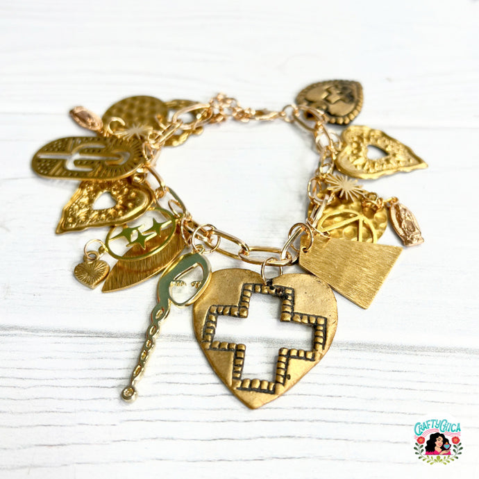 Beautifully Brass Charm Bracelet
