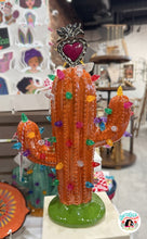 Painted Ceramic Cactus Lamp