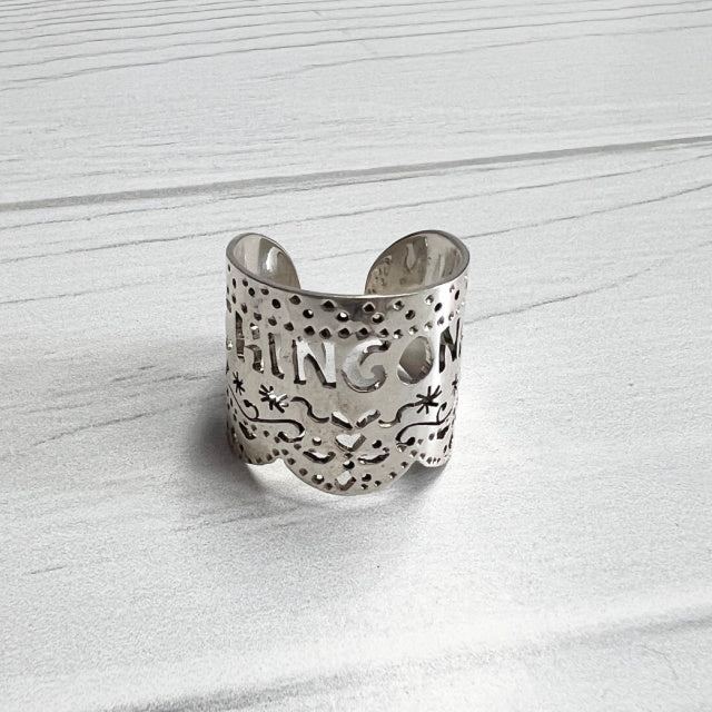 Handmade Silver Chingona Statement Ring