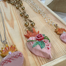 Sacred Rose Clay Heart Necklace