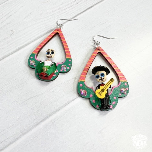 Radiant Love Day of the Dead Earrings