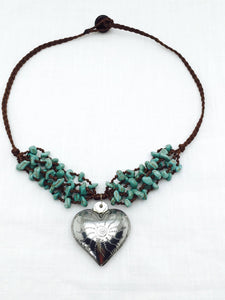Amor Turquoise Tin Necklace