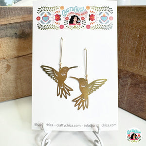 Hummingbird Brass Earrings