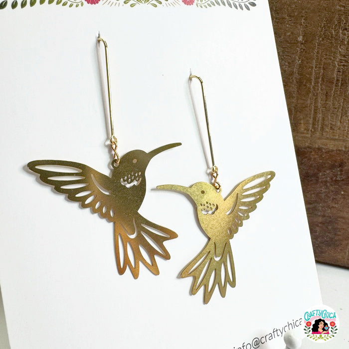 Hummingbird Brass Earrings