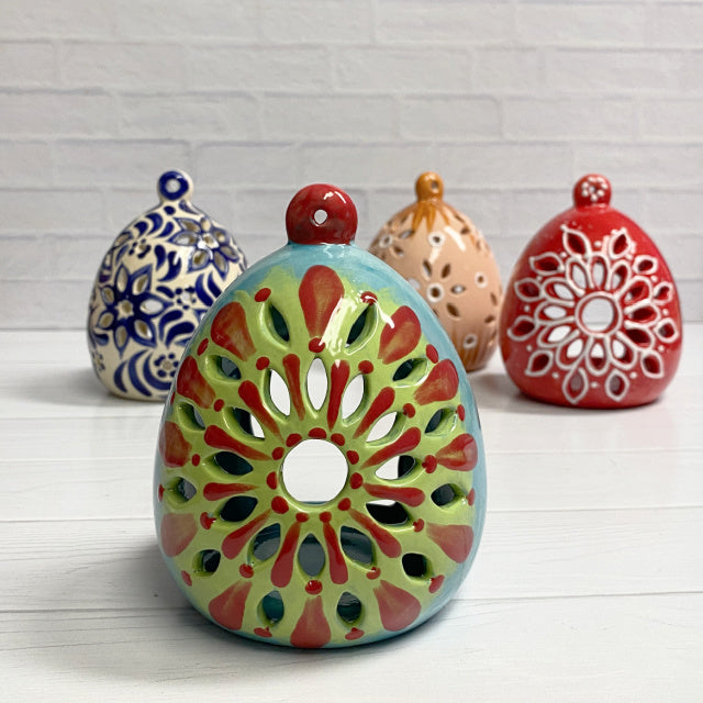 Hand painted ceramic luminarias