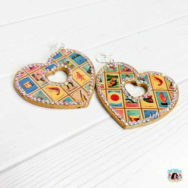 Loteria Heart Hoop Earrings