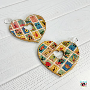 Loteria Heart Hoop Earrings