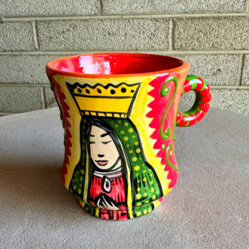 Virgin of Guadalupe hand painted mug
