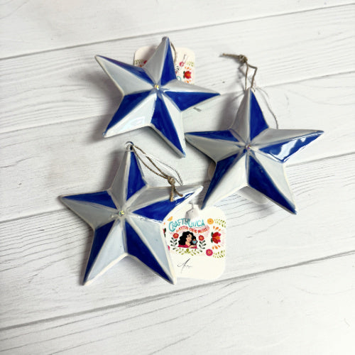 Blue and White Estrella Ornament