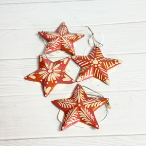 Set of 4 estrella ornaments