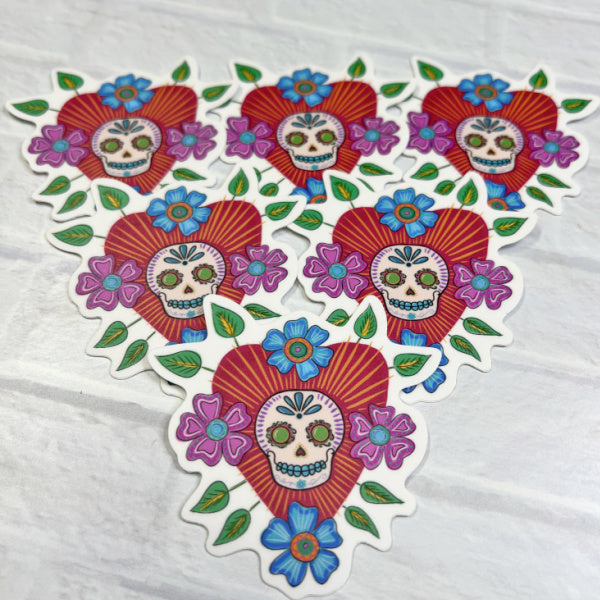 Skulls And Flowers Planner Sticker Sheet - 3.5x7" Decorative Stickers For Journals & Planners