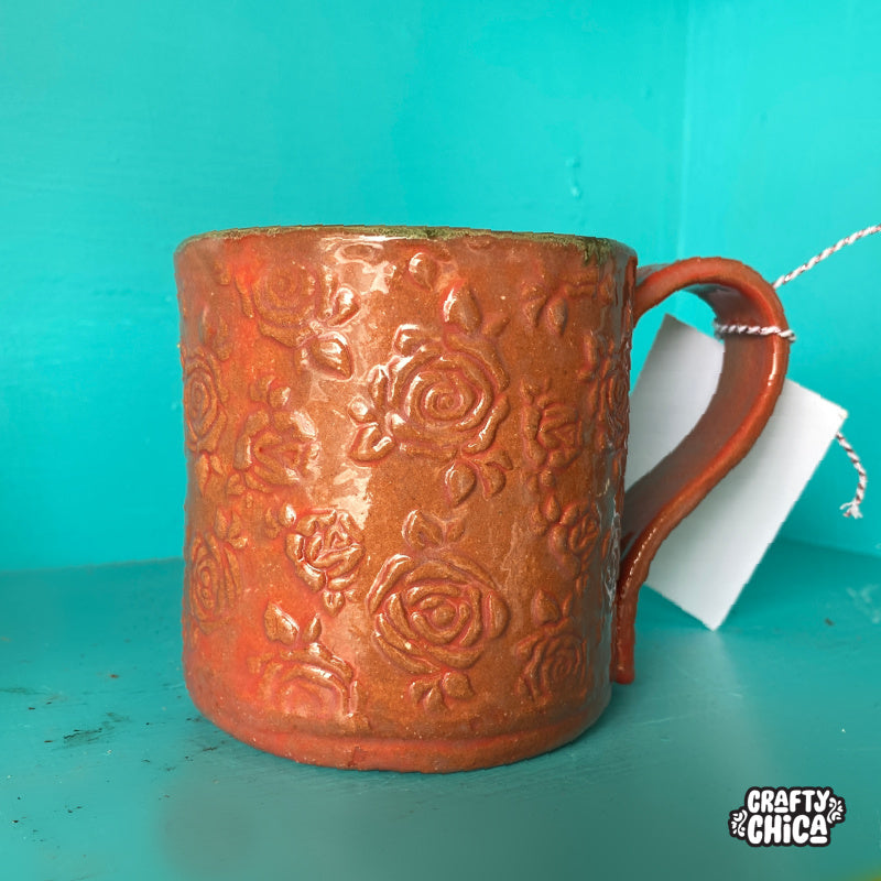 Stamped Rose Mug