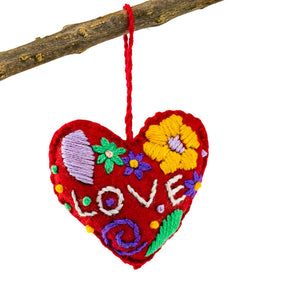 Embroidered LOVE Ornament