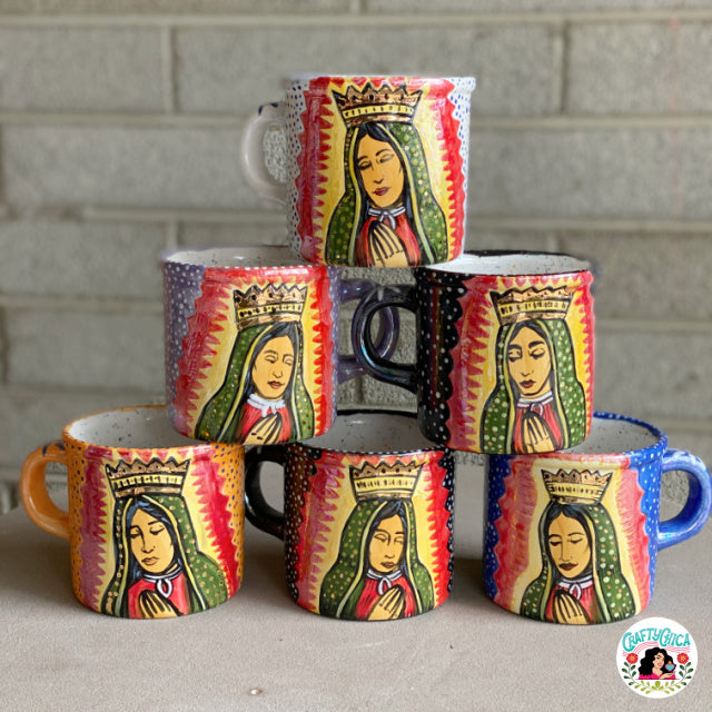 Hand painted Virgen of Guadalupe Mug