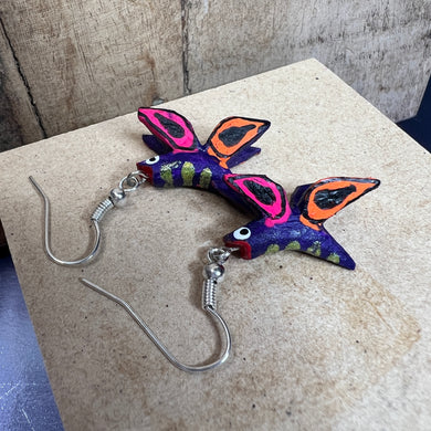Mexican Creatures Wood Earrings