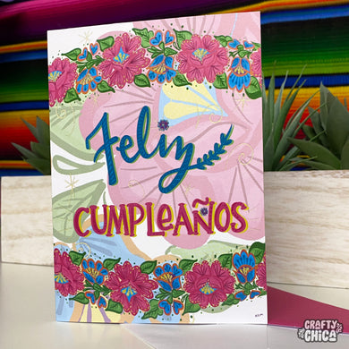 'Feliz Cumpleaños' Floral Greeting Card