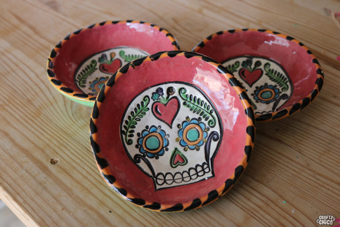 Sugar Skull Clay Ring Dish