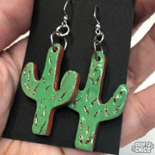 Clay Cactus Earrings w/ 14k Gold
