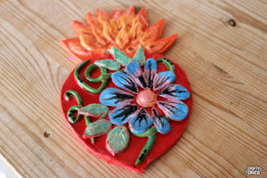 Ceramic Corazón: Flower & Flames