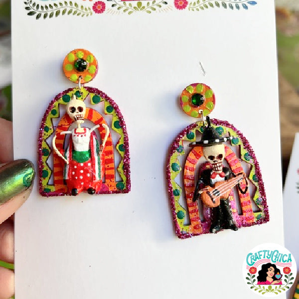 Mini Shrine Day of the Dead Earrings