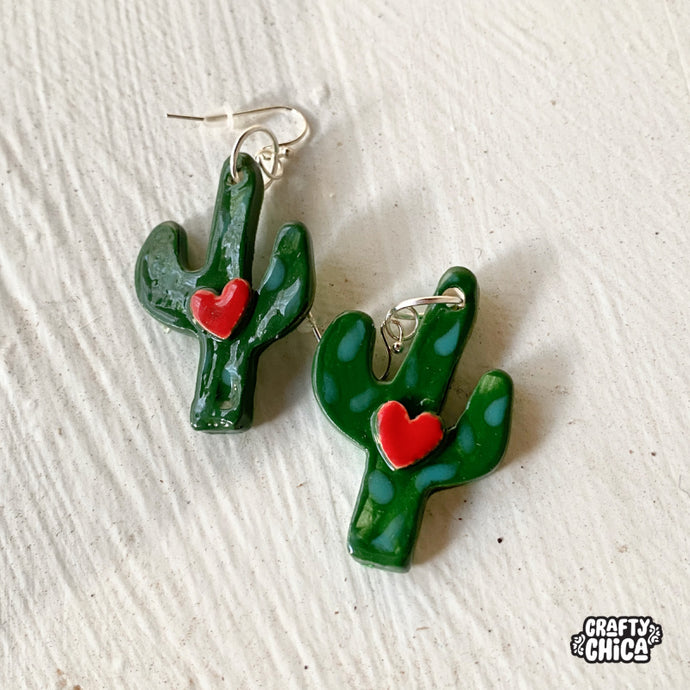 Ceramic Cactus Earrings