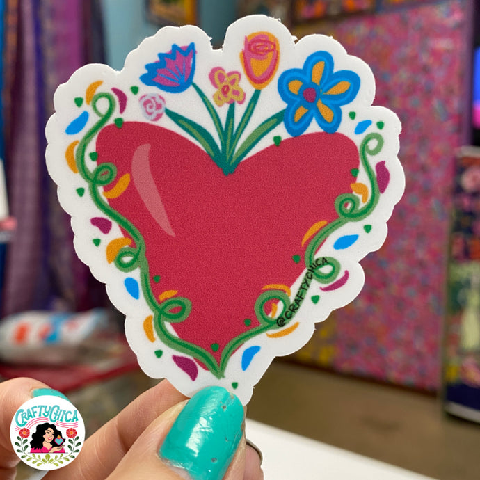 Flores Heart Vinyl Sticker