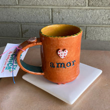 Luchadora & Amor hand built mug