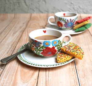 Mexican Embroidery-inspired Tea Set