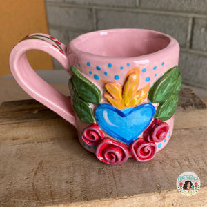 Heart & Roses Pink Mug #1