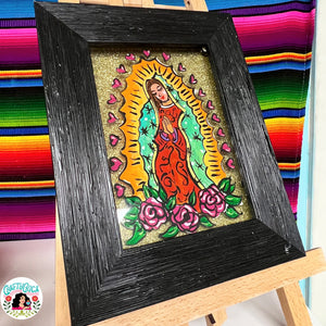 Reverse Glass Painting: Virgin of Guadalupe