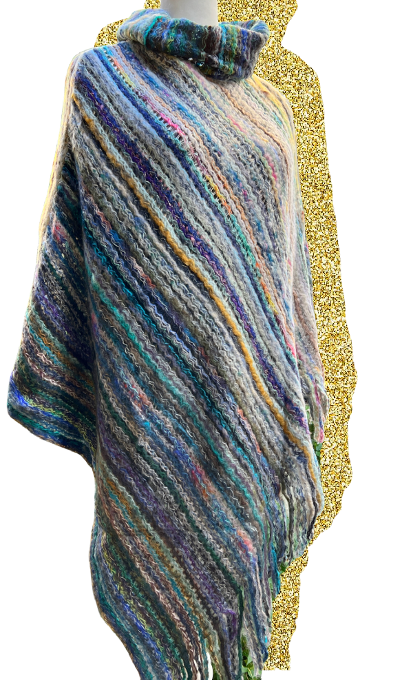 Azul Rainbow Poncho - Cowl Neck