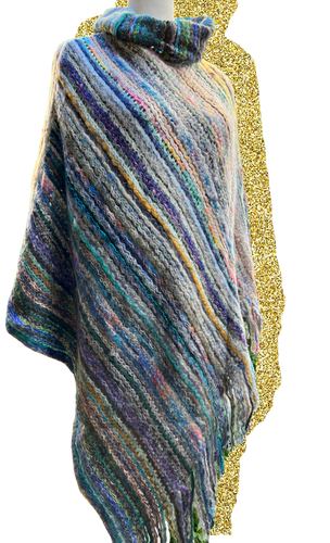 Azul Rainbow Poncho - Cowl Neck