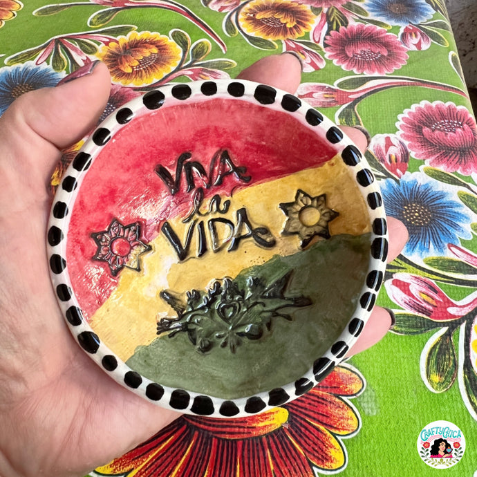 Viva la Vida Striped Clay Ring Dish