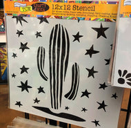 Stencil 12x12: Cactus and Stars